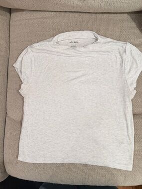 wild fable Light Gray Ribbed Short Sleeve Tee
